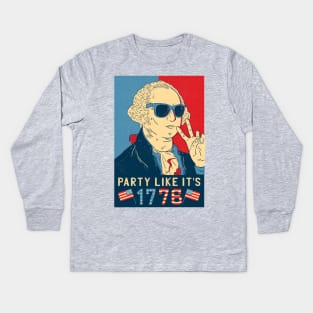 Party like it's 1776! - George Washington Kids Long Sleeve T-Shirt